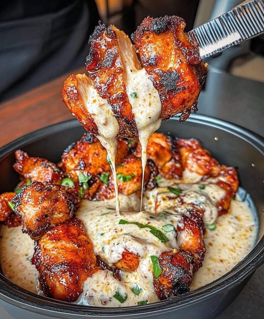 Grilled Chicken Bites with Creamy Garlic Sauce – Cooking With Alice